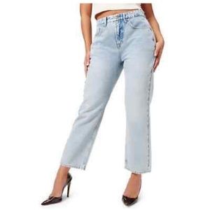 NEW Good American 90s Duster Straight Leg Jeans Sz 12